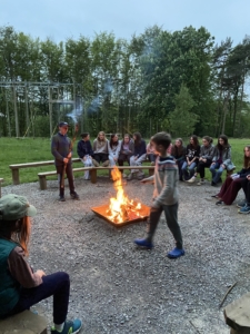 Year 7 and 8 pupils taking part in outdoor activities during Peak District residential camp